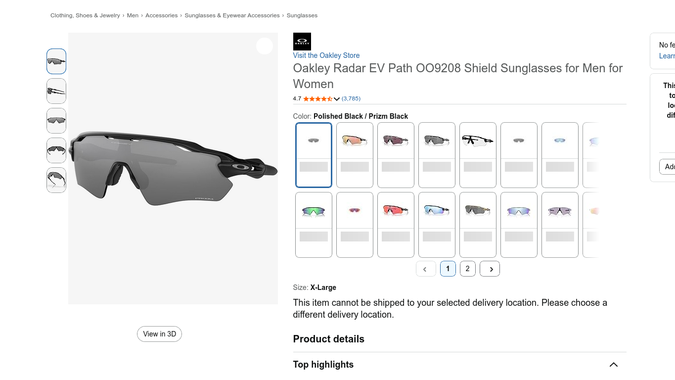 Live Amazon product page screenshot